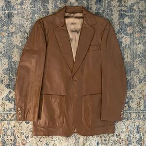 Vintage 80’s mens Cresco whiskey tan leather jacket sport coat 39